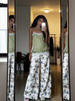 Wide Leg Floral Pants