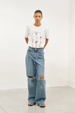 Flowers T-shirt White - Image 3