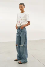 Flowers T-shirt White - Image 4