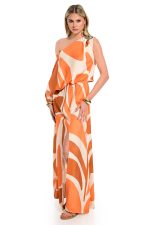Orange Pattern Dress - Image 2