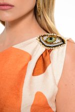 Orange Pattern Dress - Image 4