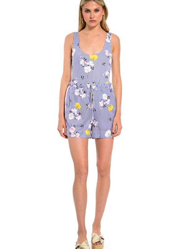 Ριγέ Σορτς με Floral Print