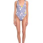 Ολόσωμο Μαγιό Ριγέ με Floral Print