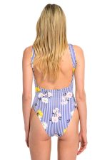 Ολόσωμο Μαγιό Ριγέ με Floral Print - Image 3
